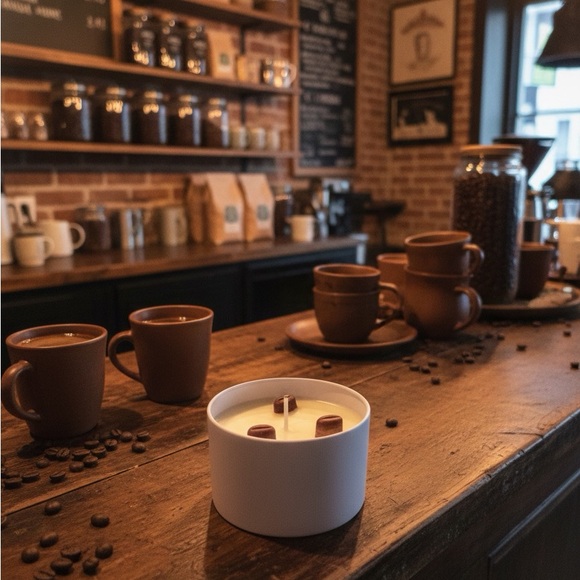 Coffee House 8oz Candle Hand Made - Picture 2 of 4